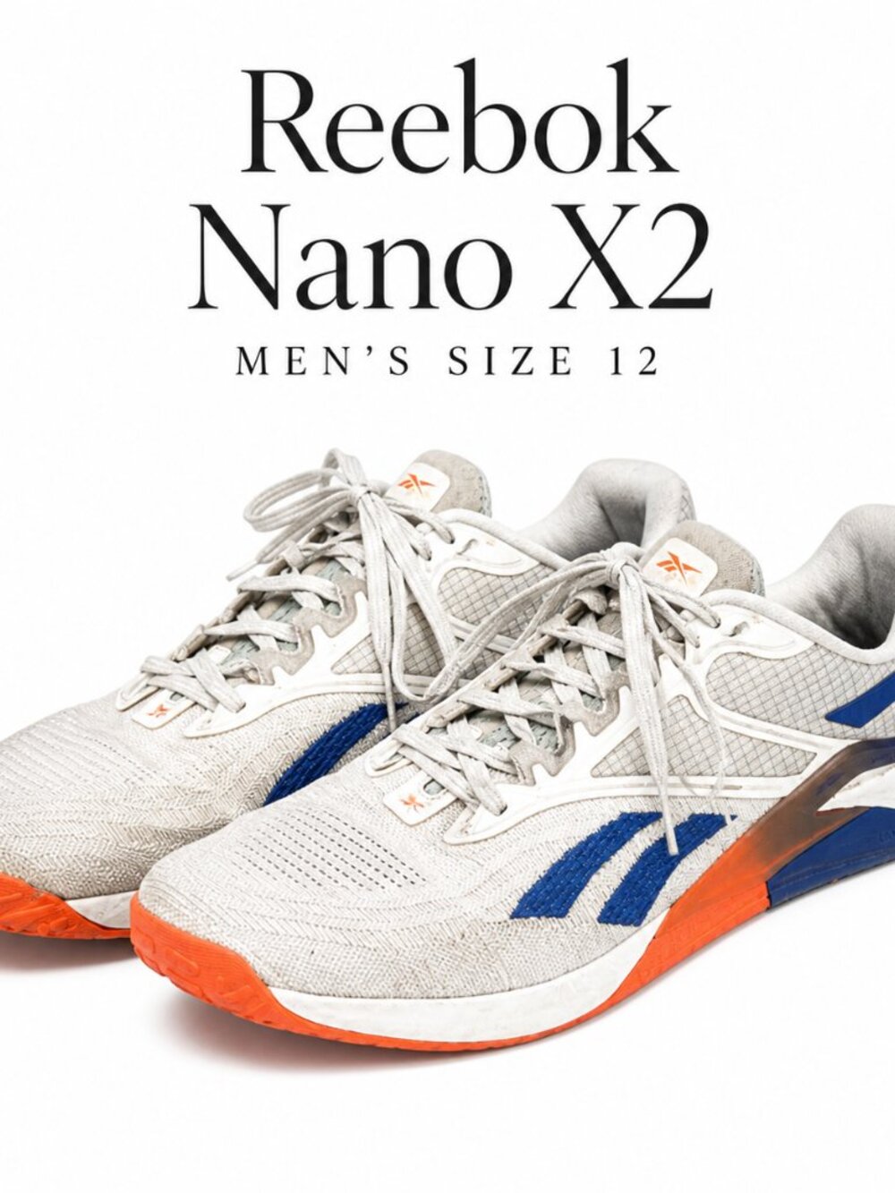 Reebok Nano X2 Training Shoes Size 12 White Blue Orange